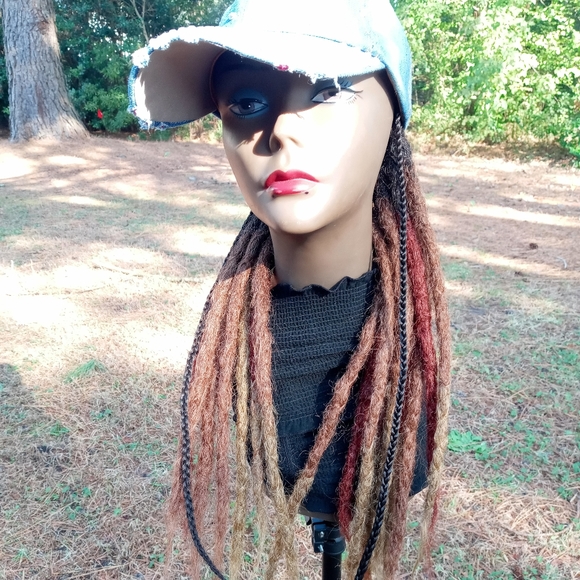 Black brown ombre dreadlock loc extension ponytail - Picture 2 of 9